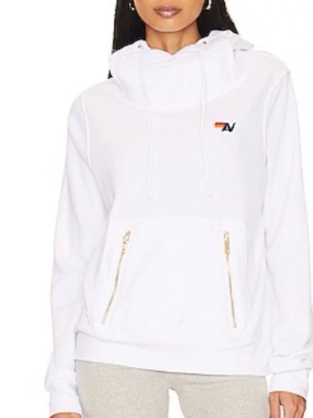 Aviator Nation Ninja Pullover Hoodie Size M White